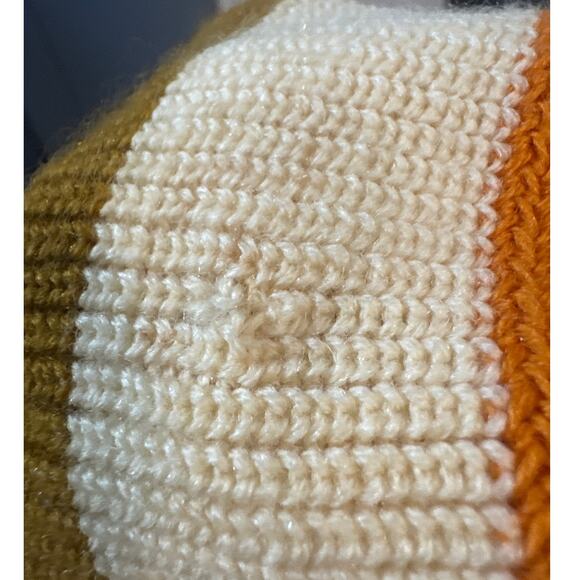 Vintage Meister Wool  Knit Sweater Stripe Cropped Sleeve Grandpacore Cabincore - Picture 8 of 8